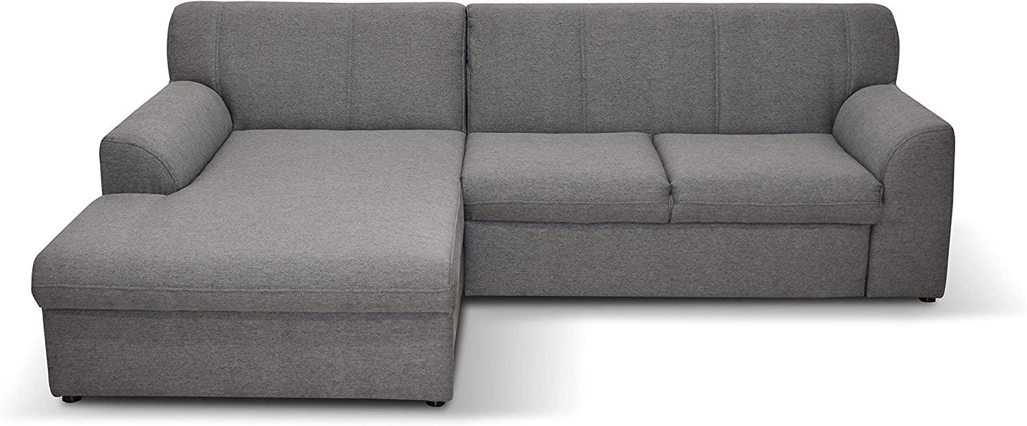 DOMO Collection Ecksofa Topper | moderne Couch in L-Form | kleine Polsterecke mit Schlaffunktion | grau, 245x155x78 cm Bild 1