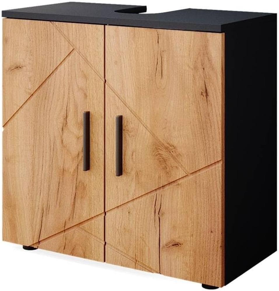 Vicco 'Irma' Waschbeckenunterschrank, Holz, Natur / Anthrazit, 59 x 30 x 60 cm Bild 1