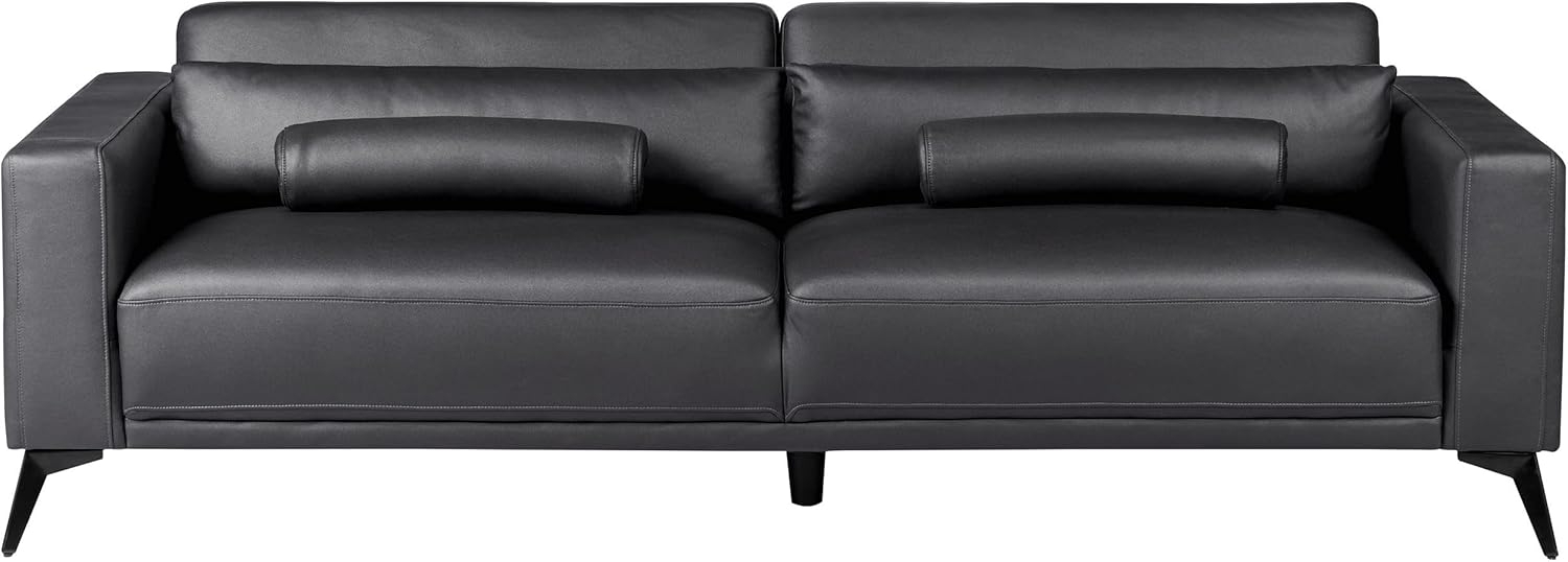 3-Sitzer Sofa Kunstleder schwarz ANGE Bild 1