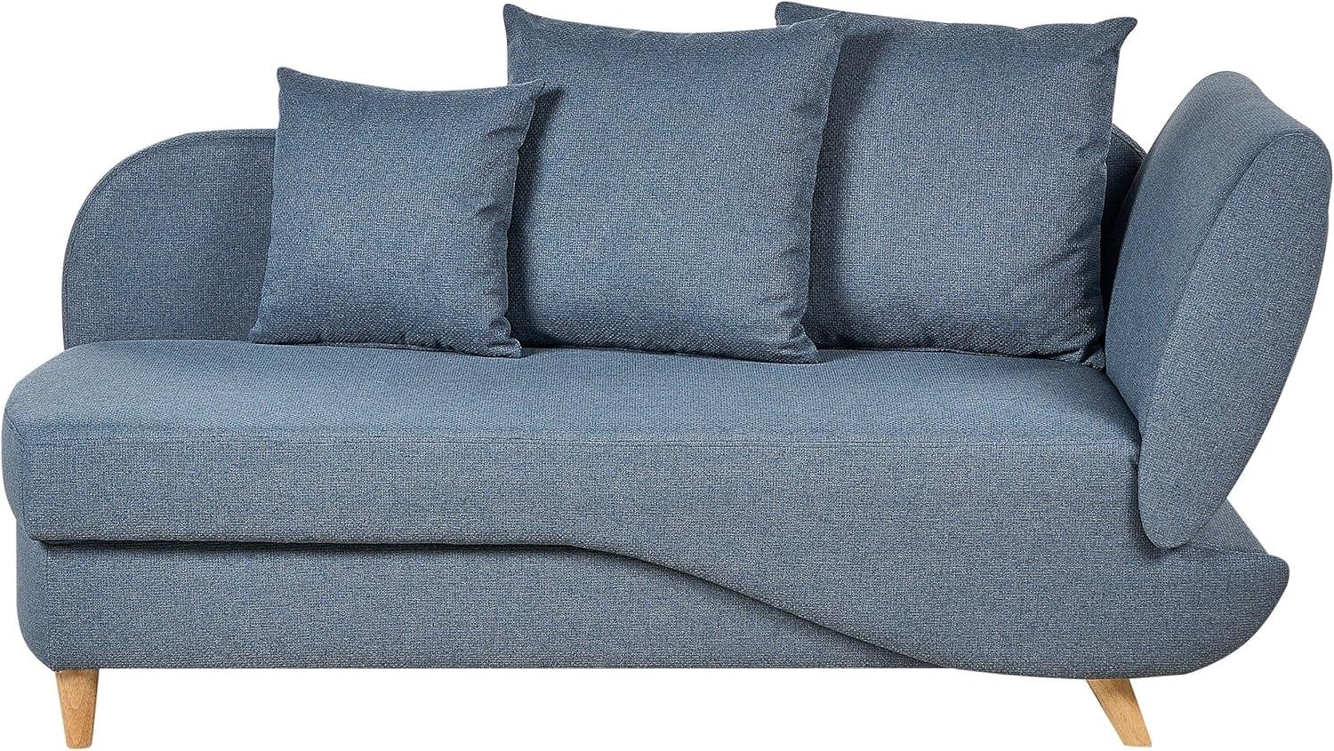 Chaiselongue Leinenoptik dunkelblau mit Bettkasten rechtsseitig MERI II Bild 1