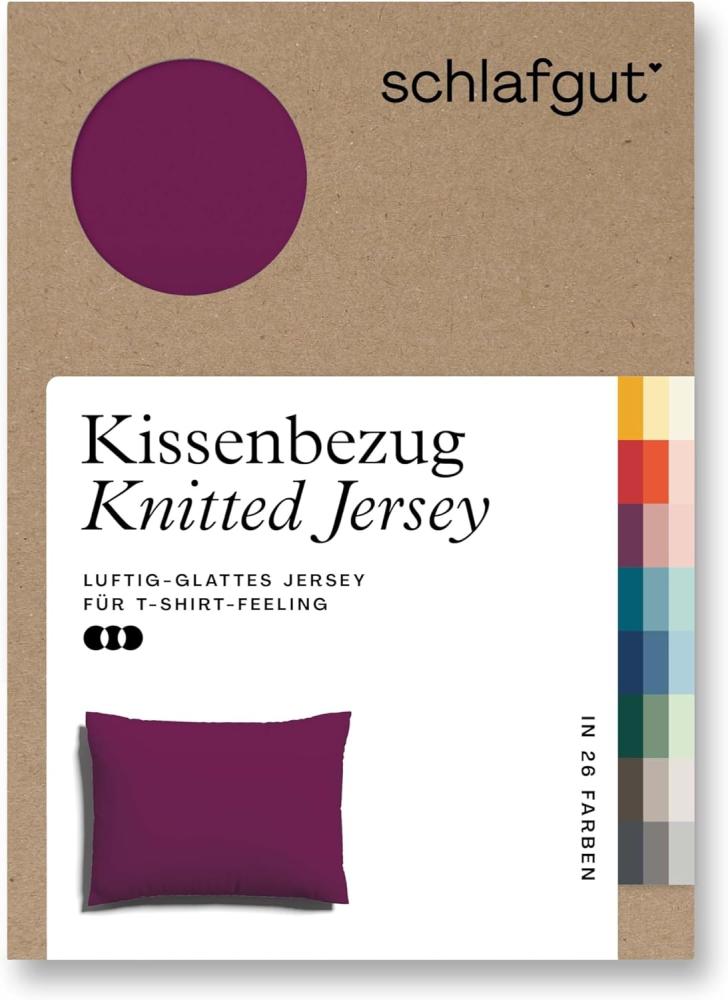 Schlafgut Knitted Jersey Bettwäsche | Kissenbezug einzeln 60x80 cm | purple-deep Bild 1