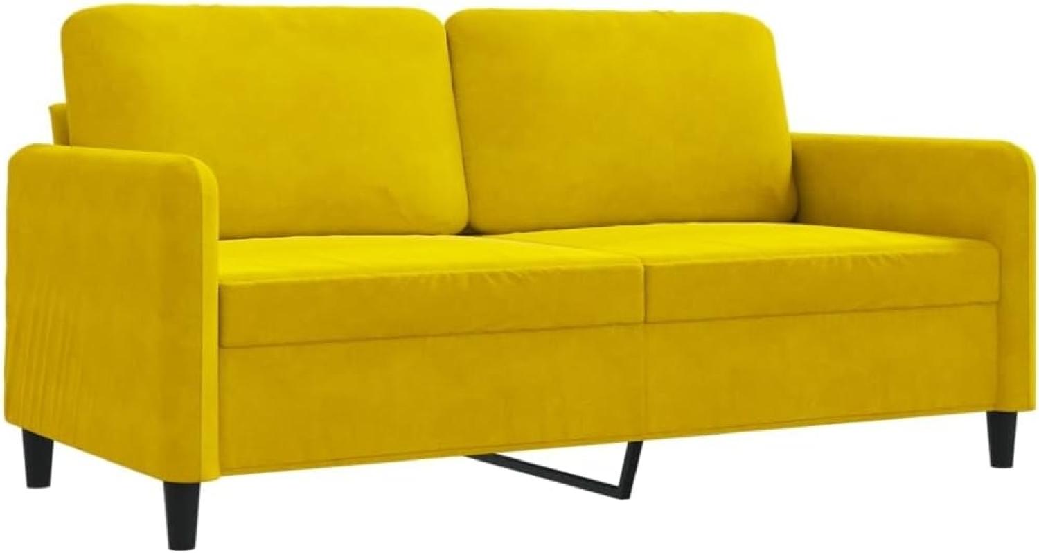 vidaXL 2-Sitzer-Sofa Gelb 140 cm Samt Bild 1