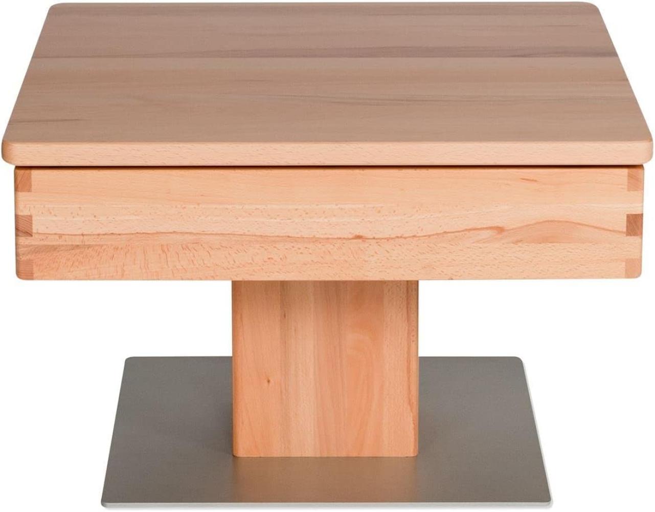 Couchtisch Caroline höhenverstellbar 67 x 67 x 43-61 Wohnzimmertisch Massivholz Kernbuche 16129 Bild 1