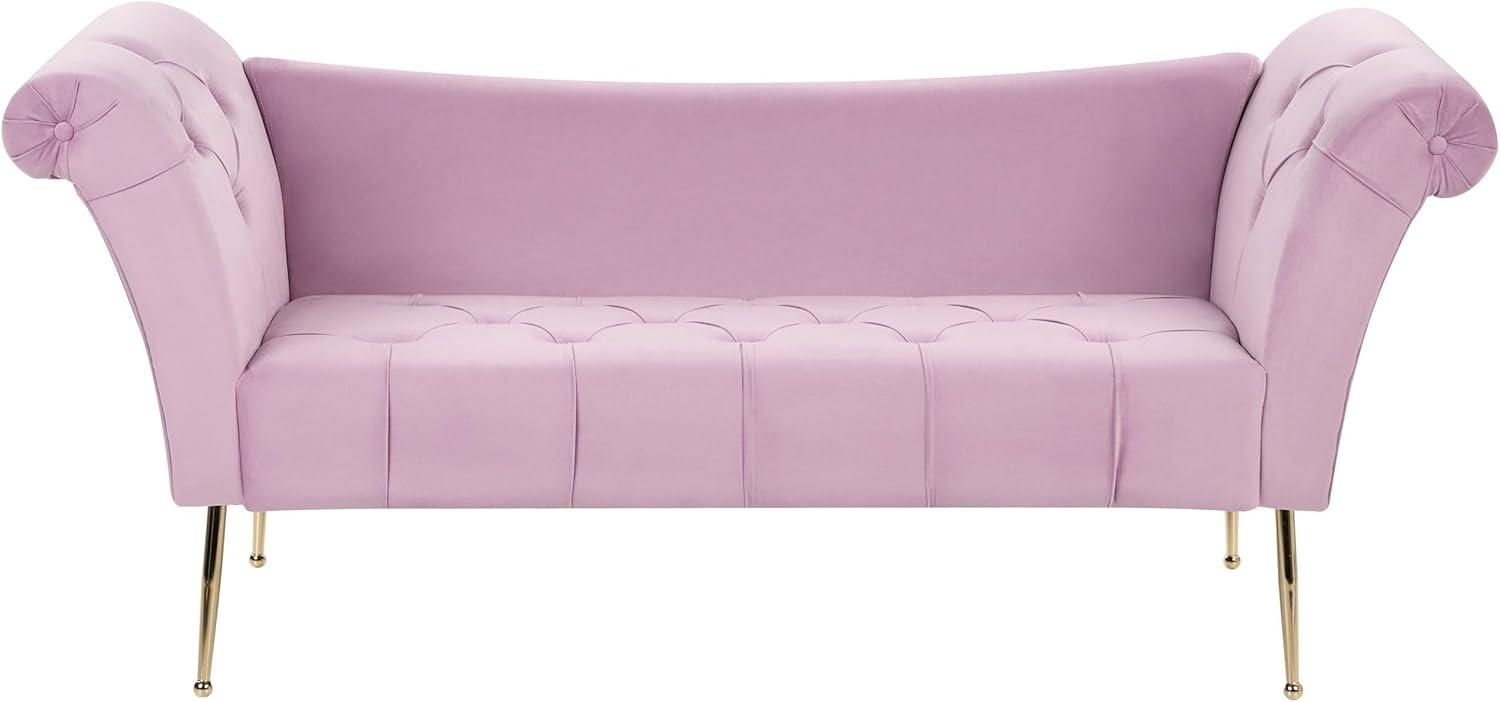 Chaiselongue Samtstoff hellviolett gold NANTILLY Bild 1