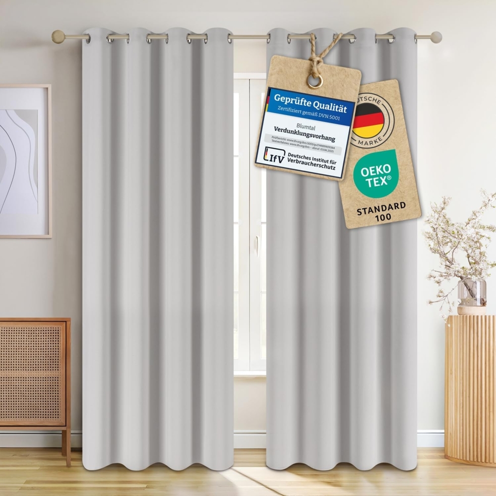 Blumtal Verdunkelungsvorhang 2er-Set Gardinen Wärmeisolierend Blickdicht, Ösen (2 St), verdunkelnd, mit Ösen Bild 1