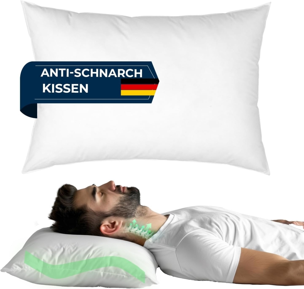 KNERST Anti-Schnarch-Kissen Orthopädisches Kopfkissen, Füllung: 100% Polyester mit Polyurethan Schaumplatte, Seitenschläfer, Rückenschläfer, 1-tlg, Anti-Schnarch-Technologie, Reduktion von Nacken-und Kopfschmerzen Bild 1