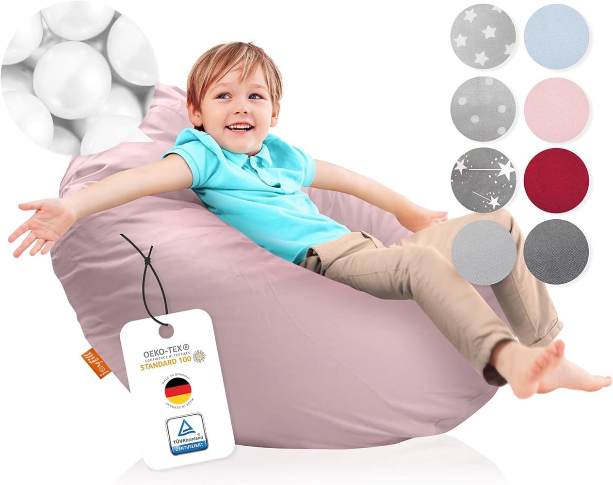 joyfill® XXL Sitzsack Kinder ÖKO-TEX Zertifiziert & 100% Made in Germany I Extra leise & Schadstofffreie Mikroperlen I Kinder Sitzsack XXL mit weichem Baumwollbezug ideal für Jungen & Mädchen Bild 1