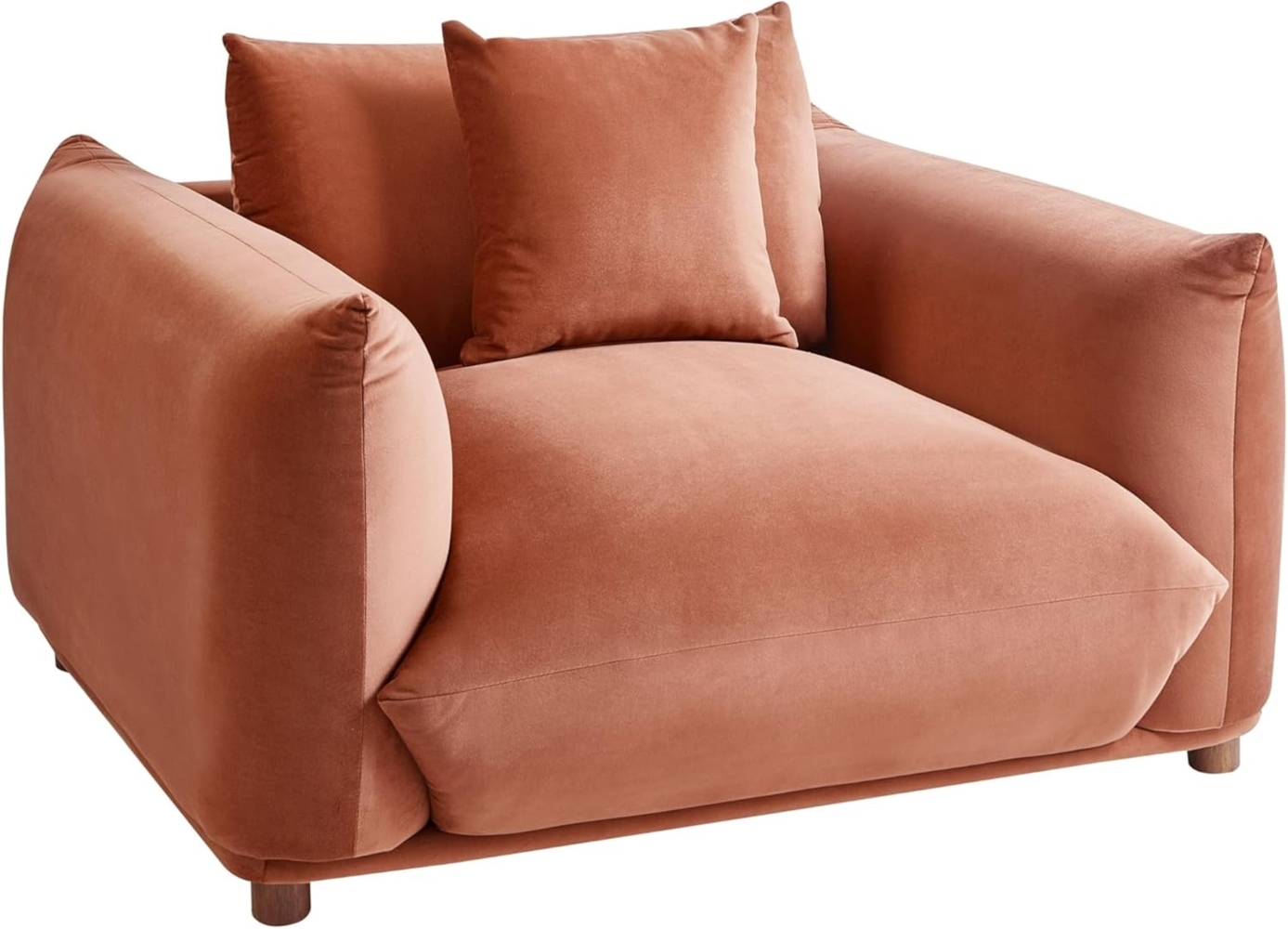 Sessel LUVOS Samtstoff Goldbraun Bild 1