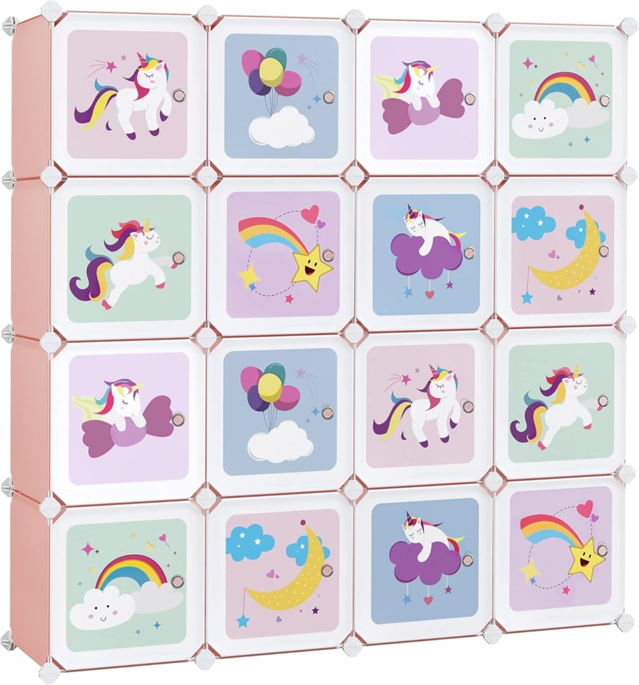 SONGMICS Kinderregale，Kleiderschrank Schuhregal aus Kunststoff, Mehrzweck Bild 1