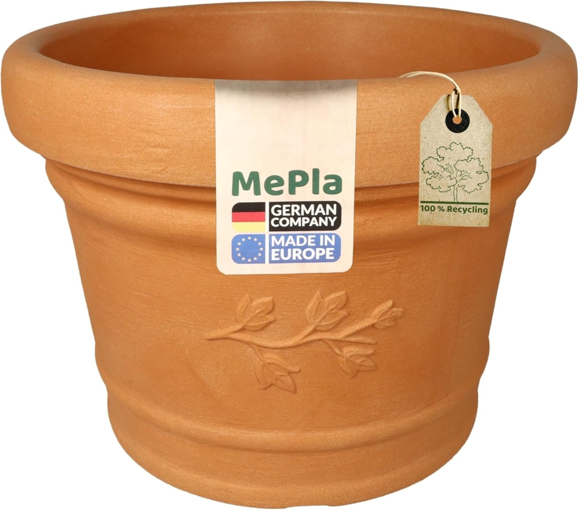 Heimwerkercenter Pflanzkübel MePla Blumentopf Palermo ø30 cm, Terra, frostfester Kunstoff Bild 1