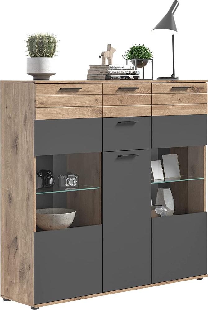 Highboard Mason - Nox Oak / Basalt Grau Bild 1