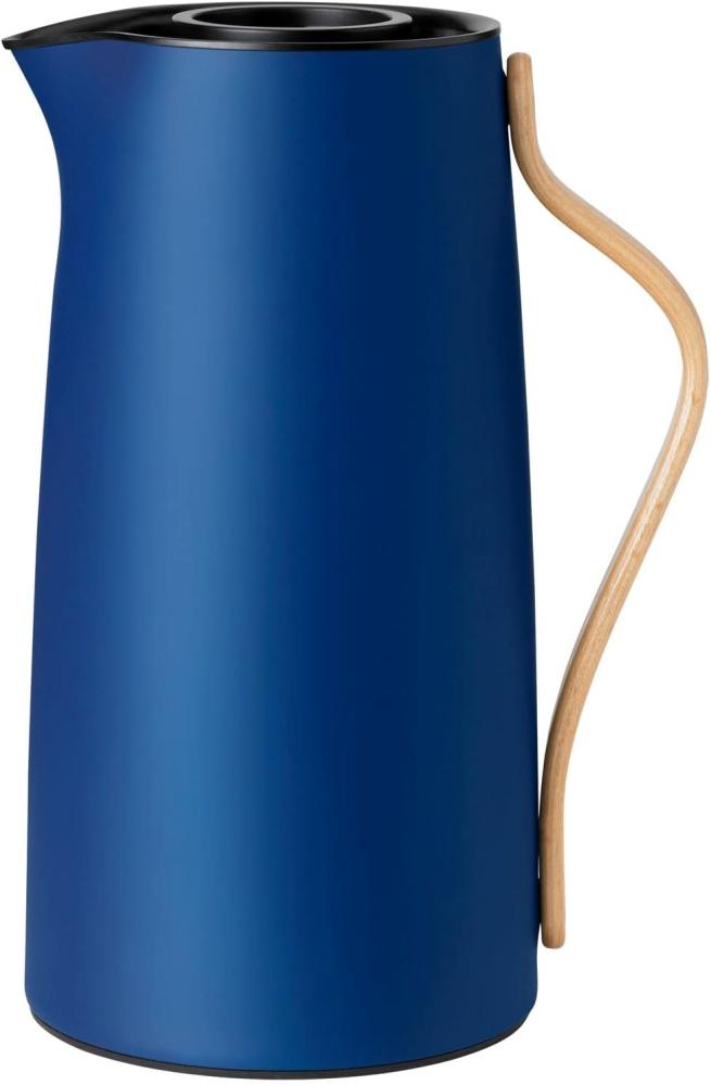 Stelton Emma Isolierkanne Kaffee Dark Blue, Kanne, Isokanne, Edelstahl, Kunststoff, Buchenholz, Dunkelblau, 1. 2 L, x-200-7 Bild 1