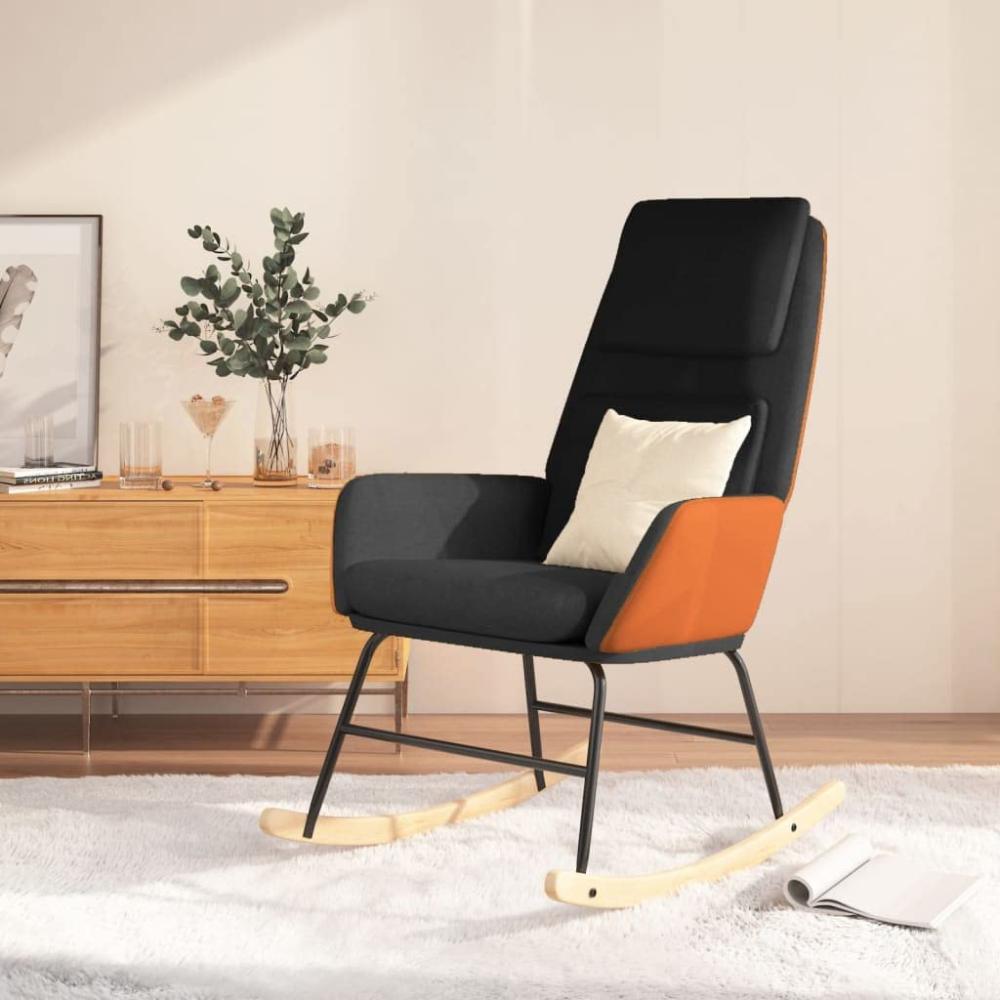 vidaXL Schaukelstuhl Schwarz Stoff [341335] Bild 1