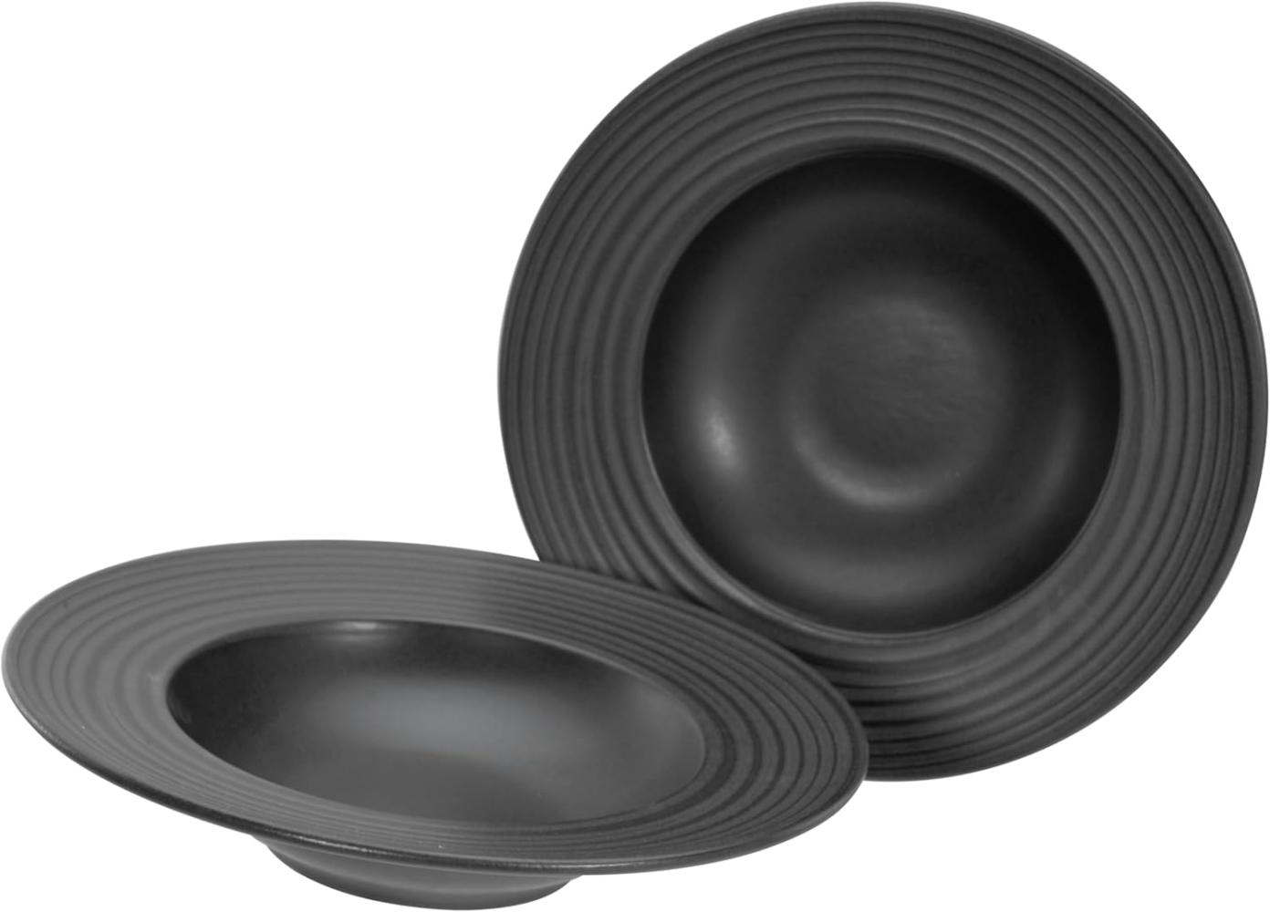 CreaTable 21824 Tafelservice Lava Stone für 2 Personen, Steinzeug, anthrazit (1 Set, 2-teilig) Bild 1