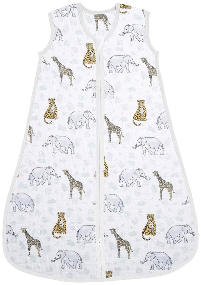 aden + anais™ Baumwoll-Musselin-Schlafsack, 1,0 TOG Wert, tragbare Decke für Babys, Bunte Muster für Mädchen & Jungen, Schlafsack für Neugeborene aus 100% Baumwoll, 0-6 Monate, Jungle Bild 1