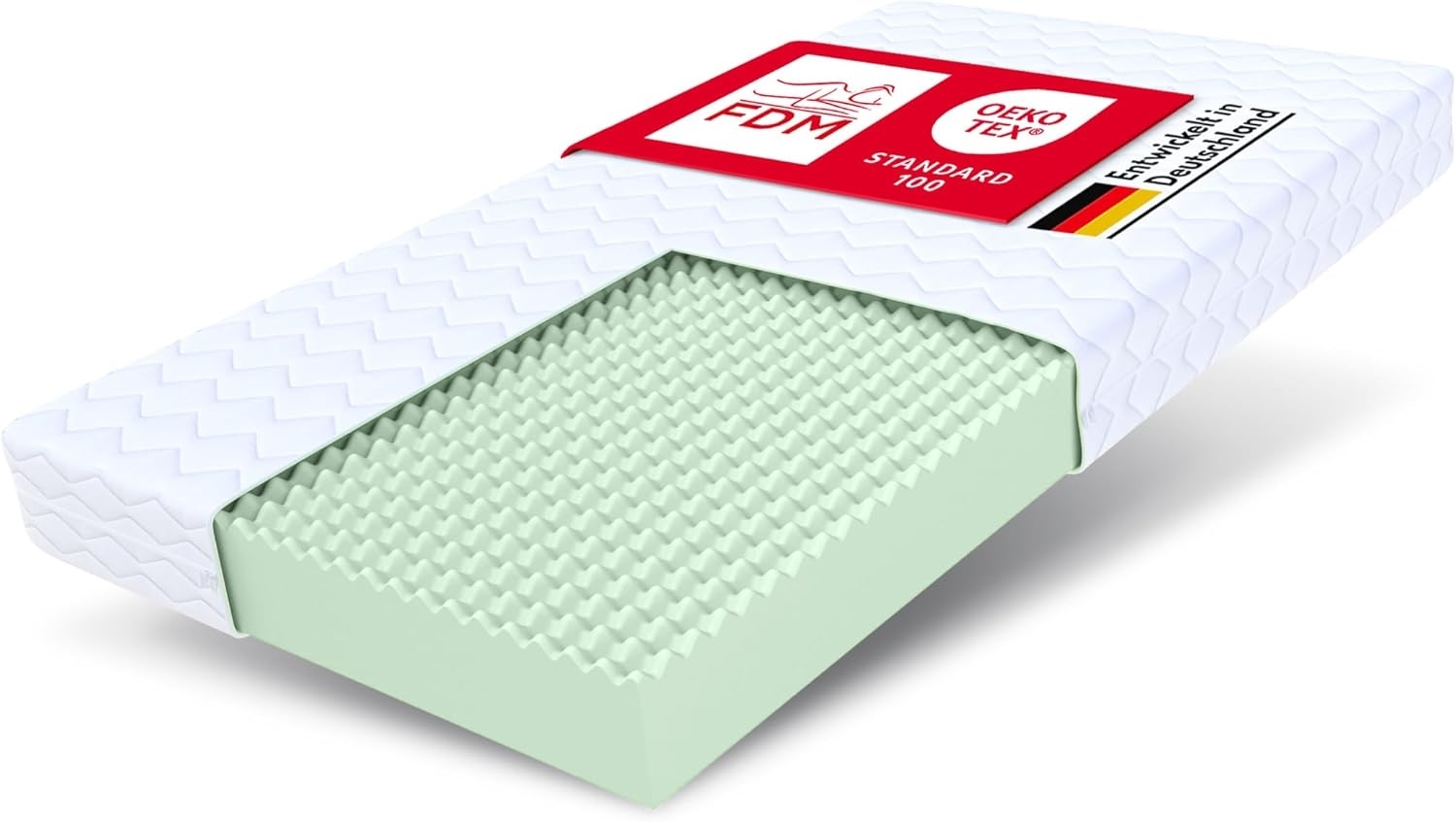 FDM PICCHI Schaumstoffmatratze 90x200 cm Matratze 12 cm Höhe Härtegrade H3 (Mittelhart) Polyurethanschaum Zweiseitig Bezug Abnehmbar Waschbar Bild 1