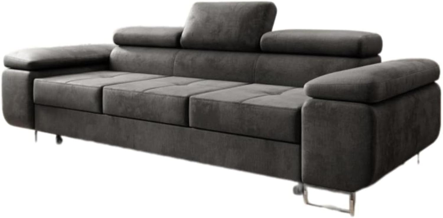 Designer Sofa Siera mit Schlaffunktion (Samt) Anthrazit Bild 1