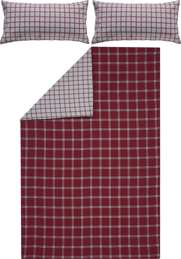 Erwin Müller Bettwäsche Wendebettwäsche, Biber, 3 teilig, Flanell Karo Bild 1