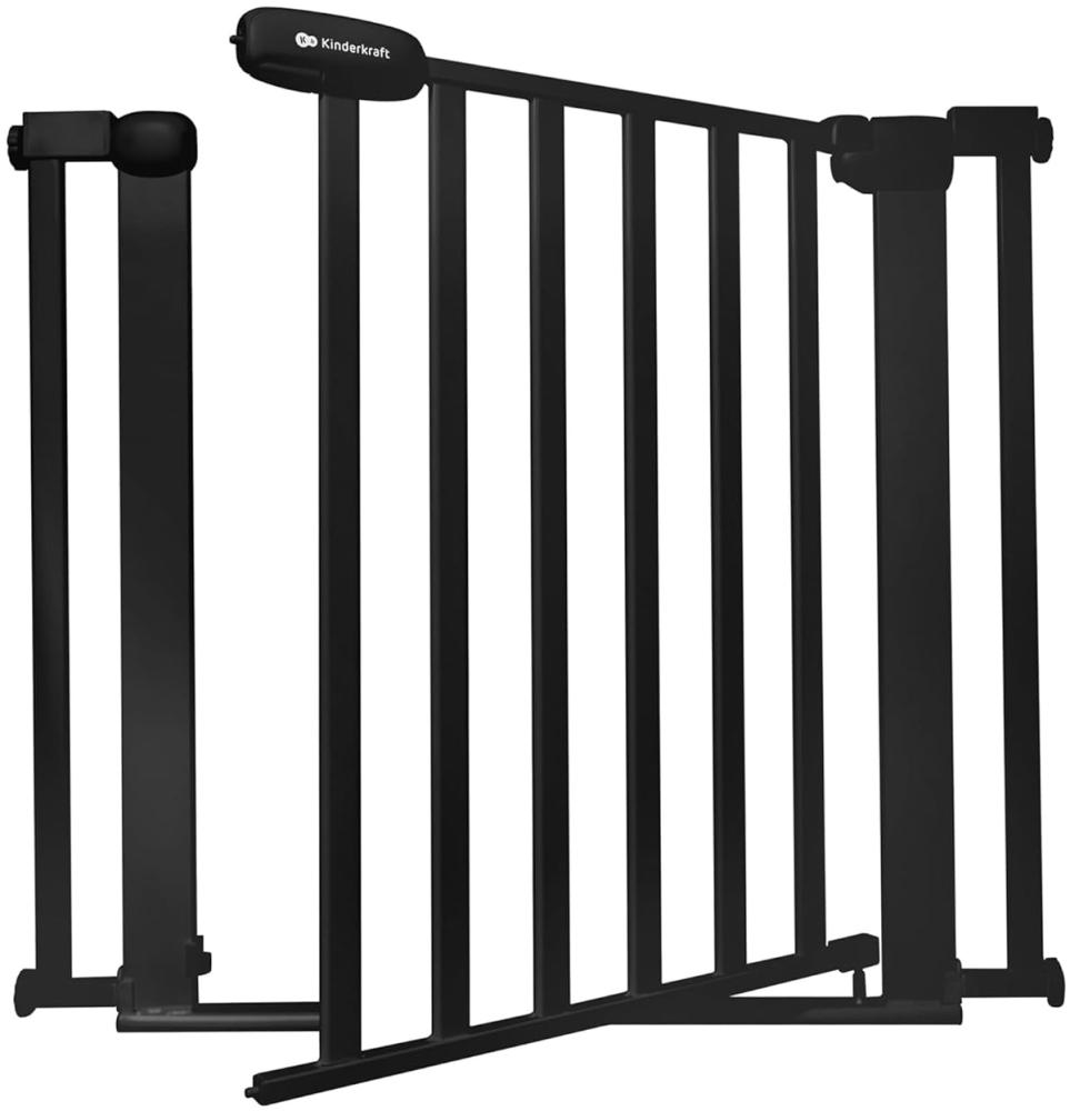 Kinderkraft LOCK&GO Treppenschutzgitter Ohne Bohren, Türschutzgitter, Kinderschutzgitter, von 75 bis 103 cm, 90 Grad öffnen, doppelte Verriegelung, Schließt automatisch, Schwarz Bild 1