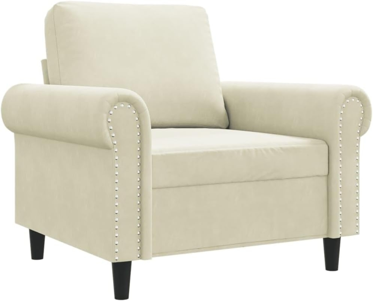 2-Sitzer-Sofa Creme 140 cm Samt (Farbe: Creme) Bild 1