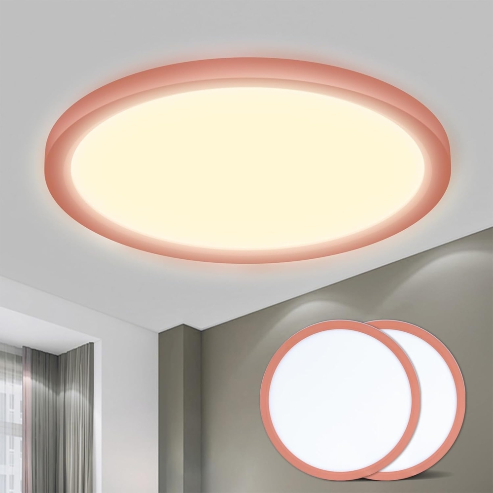 LQWELL® Deckenleuchte LED Deckenlampe, IP44 Wasserfest Badlampe Rund Flach 23W 3000K 2400LM Modern Schlicht Lampe Dünn für Wohnzimmer Badezimmer Schlafzimmer Küche Balkon Keller Büro, 300 * 25mm Bild 1