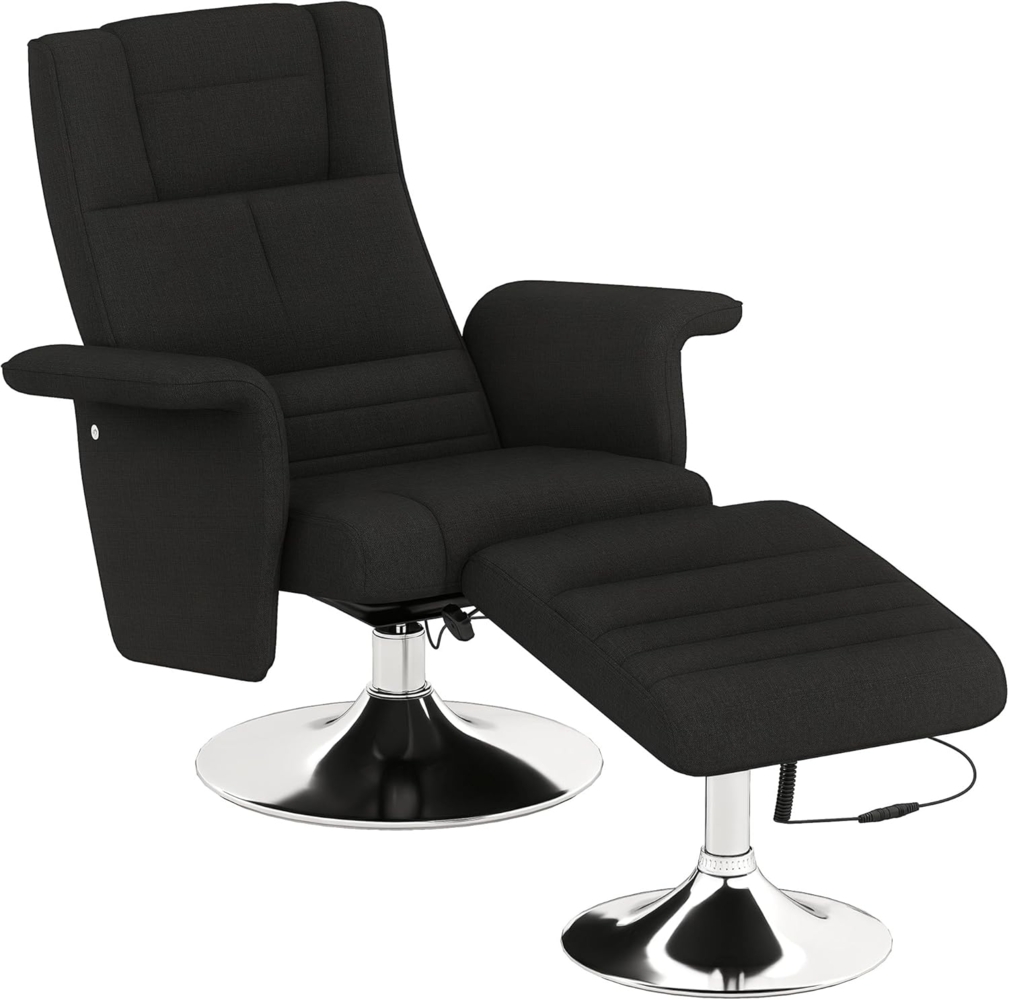HOMCOM Massagesessel Elektrischer Liegesessel mit Fernbedienung (Fernsehsessel, 1-St, Relaxsessel), für Wohnzimmer, Schlafzimmer, Schwarz Bild 1
