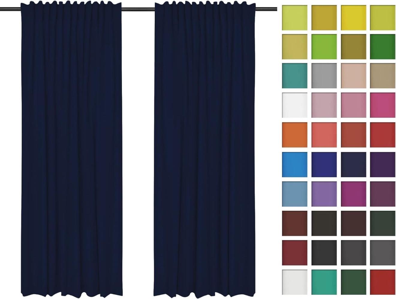 Rollmayer 'Vivid' 2er Pack Vorhänge mit Tunnelband dunkelblau 16, 135x240 cm, blickdicht Bild 1