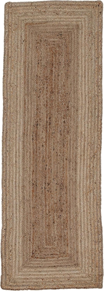 carpetfine Juteteppich Nele Läufer Brücke Beige handgewebt aus Jute 75x300 cm | Moderner Naturfaserteppich im Boho Style für Küche, Flur und Brücke Bild 1