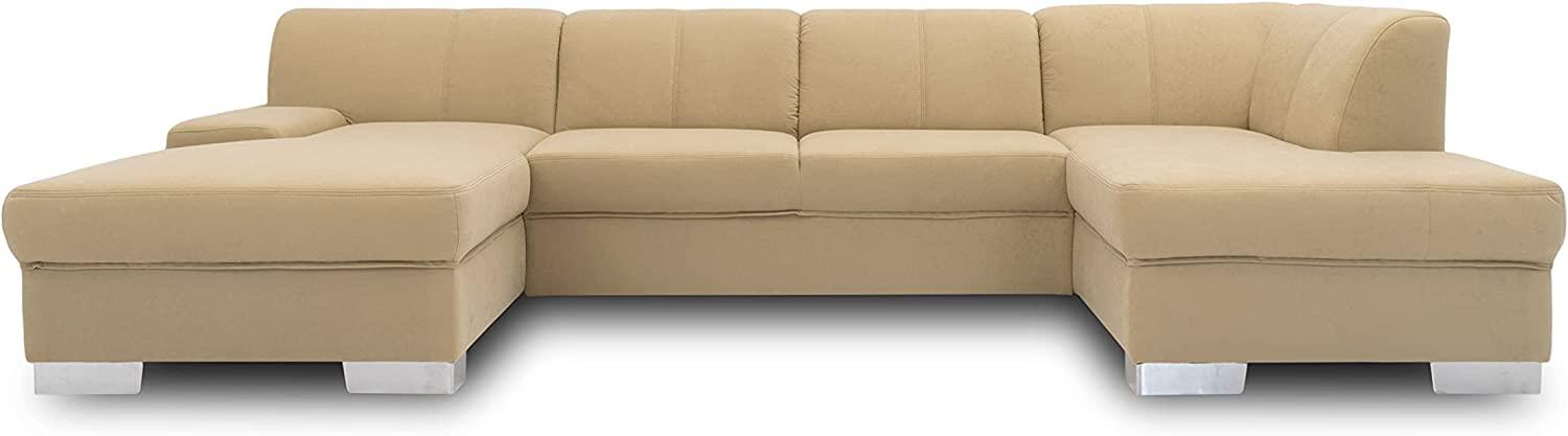 DOMO collection Star Wohnlandschaft, U-Form, Polstergarnitur, Sofa, Couch 150 x 304 x 150 cm in Microfaser beige Bild 1