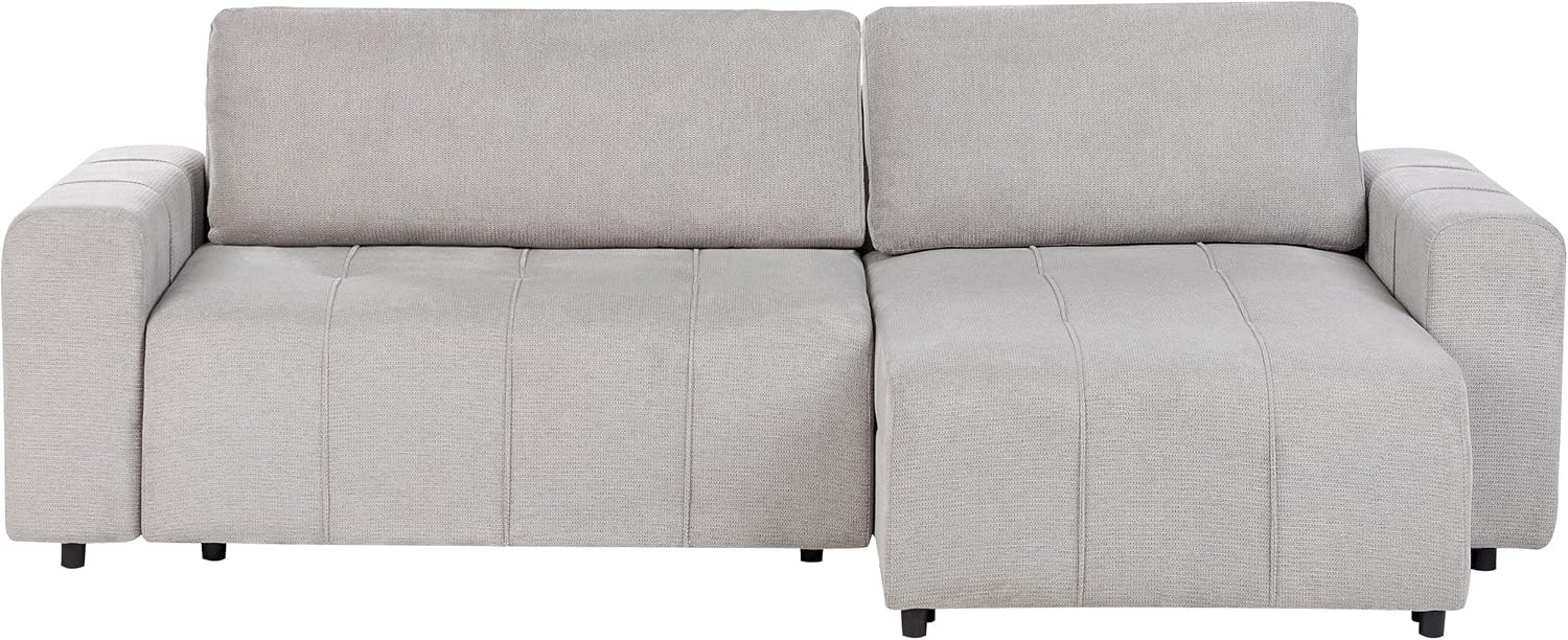 Eckschlafsofa 3-Sitzer INNVIK Stoff Hellgrau mit Stauraum linksseitig Bild 1