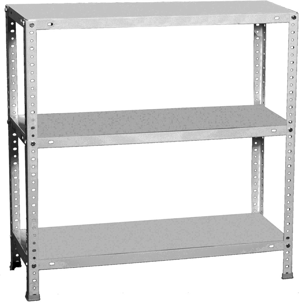 Simon Rack Metallregal, 900 x 1100 x 500 mm, 3 Höhen, Metall-Tablett, 75 kg Biegepunkt, Lagerregal, verzinkt, Advantage Bild 1