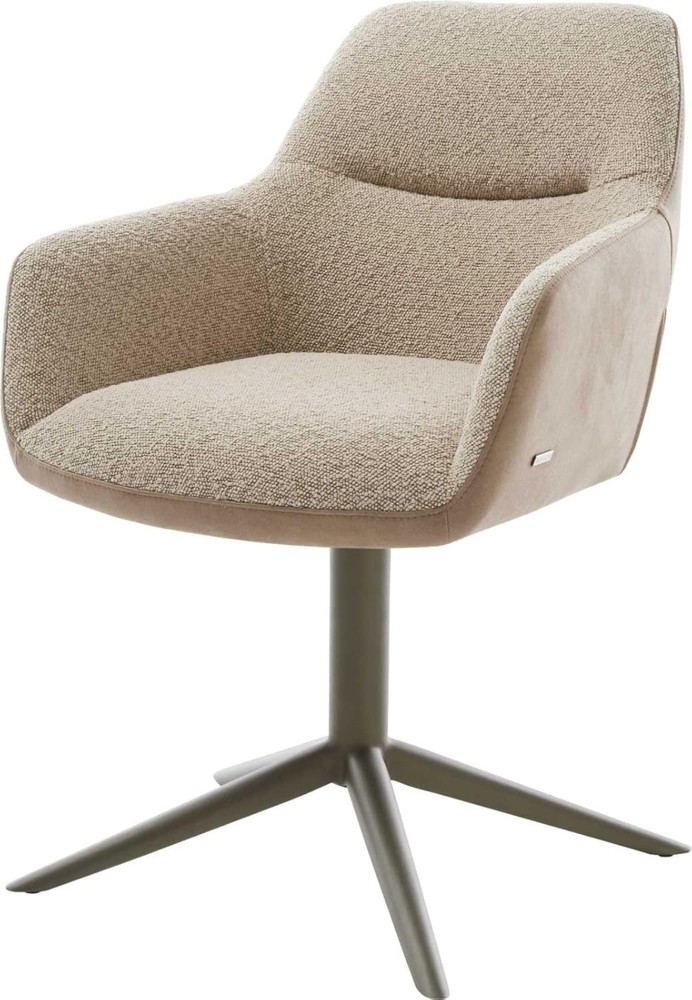 Drehstuhl Pejo-Flex Materialmix Schlamm Fußkreuz Effektfinish Titan 360° drehbar Wippfunktion Taschenfederkern Bild 1