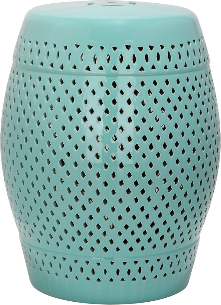 SAFAVIEH Modern Ceramic Garden Stool, in Robins Egg Blue, 35 X 35 X 45 Bild 1