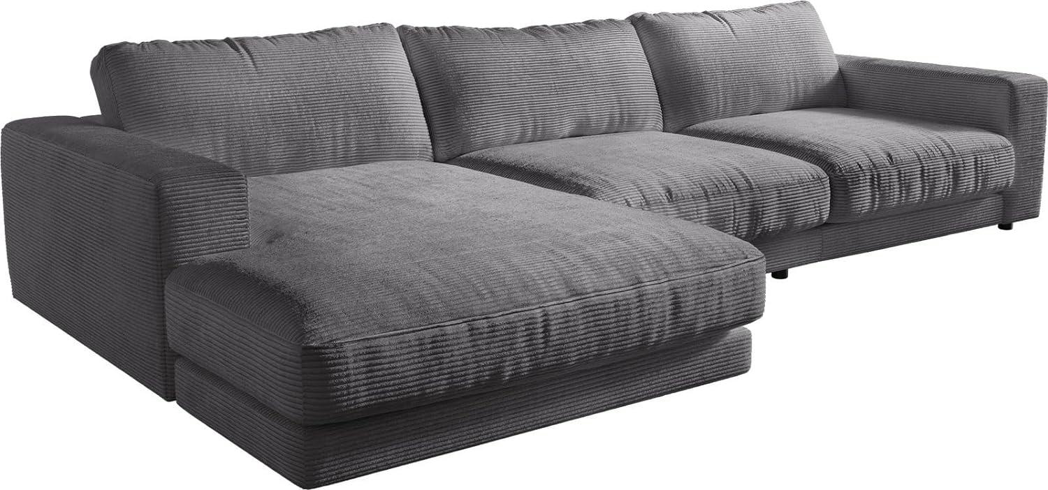 Ecksofa Cubico 350x190 cm Cord Anthrazit Recamiere links Bild 1