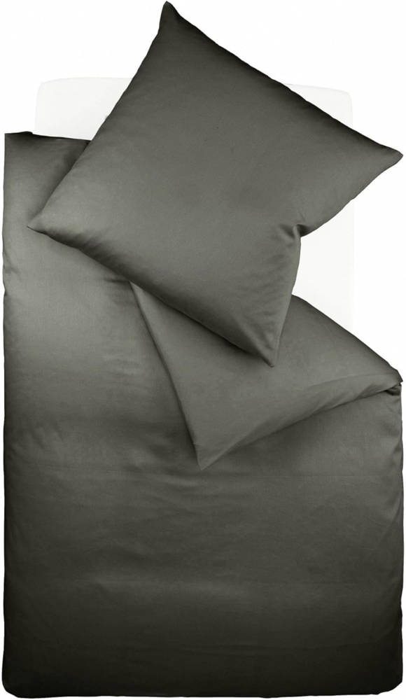 fleuresse Interlock Jersey Bettwäsche Colours 155x220 cm + 80x80 cm Anthrazit Bild 1