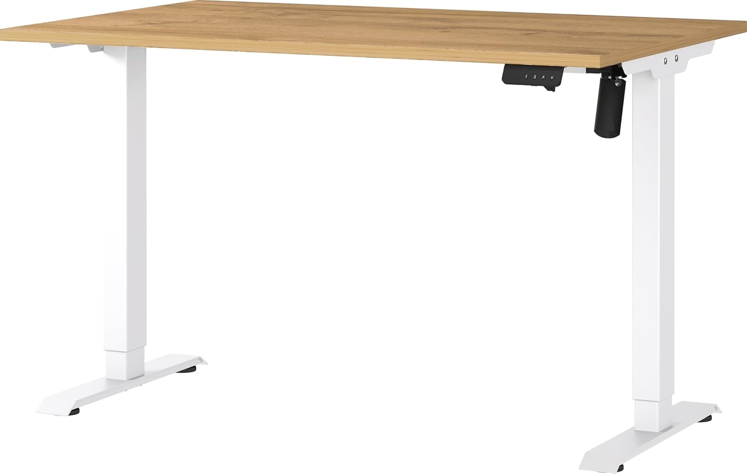 Germania Schreibtisch 8022-552, in Grandson-Eiche-Nb./Weiß, elektr. höhenverstellbar, 120 x 119 x 80 cm (BxHxT) Bild 1