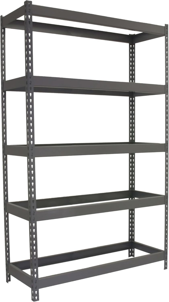 Simon Rack Metallregal, 2000 x 1200 x 750 mm, 400 kg Biegepunkt, 5 Höhen, ohne Platten, Lagerregal, Industrieregal, Grau - SimonTaller Bild 1