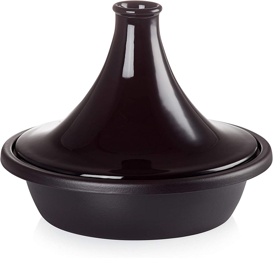 Le Creuset Gusseisen-Tagine, Rund, Ø 31 cm, Für alle Herdarten, Induktion und Backofen geeignet, Schwarz Bild 1