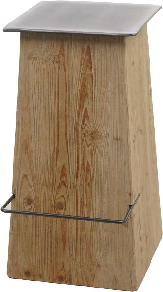 Barhocker HWC-L76, Barstuhl Tresenhocker, Industrial Massiv-Holz MVG-zertifiziert, natur mit Metall-Optik Bild 1