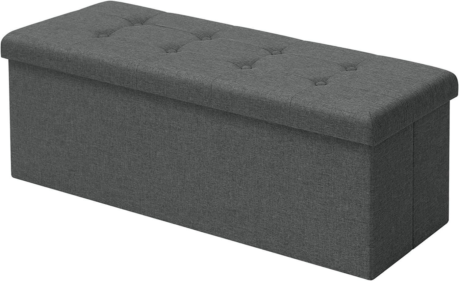 Sitzhocker Fußhocker mit Stauraum SH11 dunkelgrau Bild 1