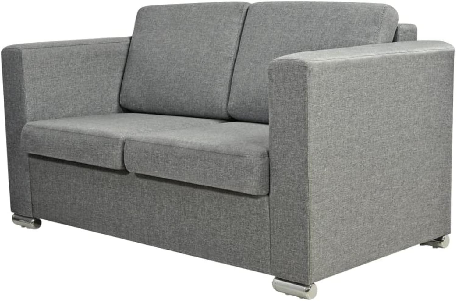 vidaXL 2-Sitzer Sofa Stoff Hellgrau [243580] Bild 1