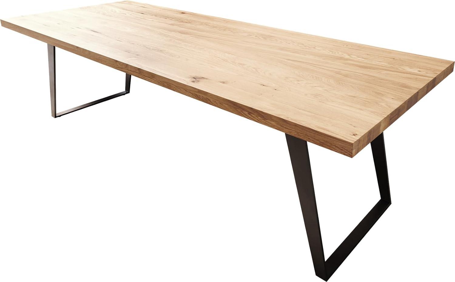 Esstisch Edge 260x100 Eiche Natur Metall Schräg Schwarz Bild 1