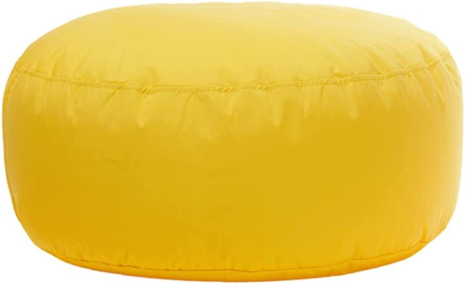 Bruni Pouf Sitzhocker M in Gelb – runder Sitzpouf, Indoor und Outdoor als Fußhocker, Yoga-Sitzkissen, Meditationskissen geeignet Bild 1