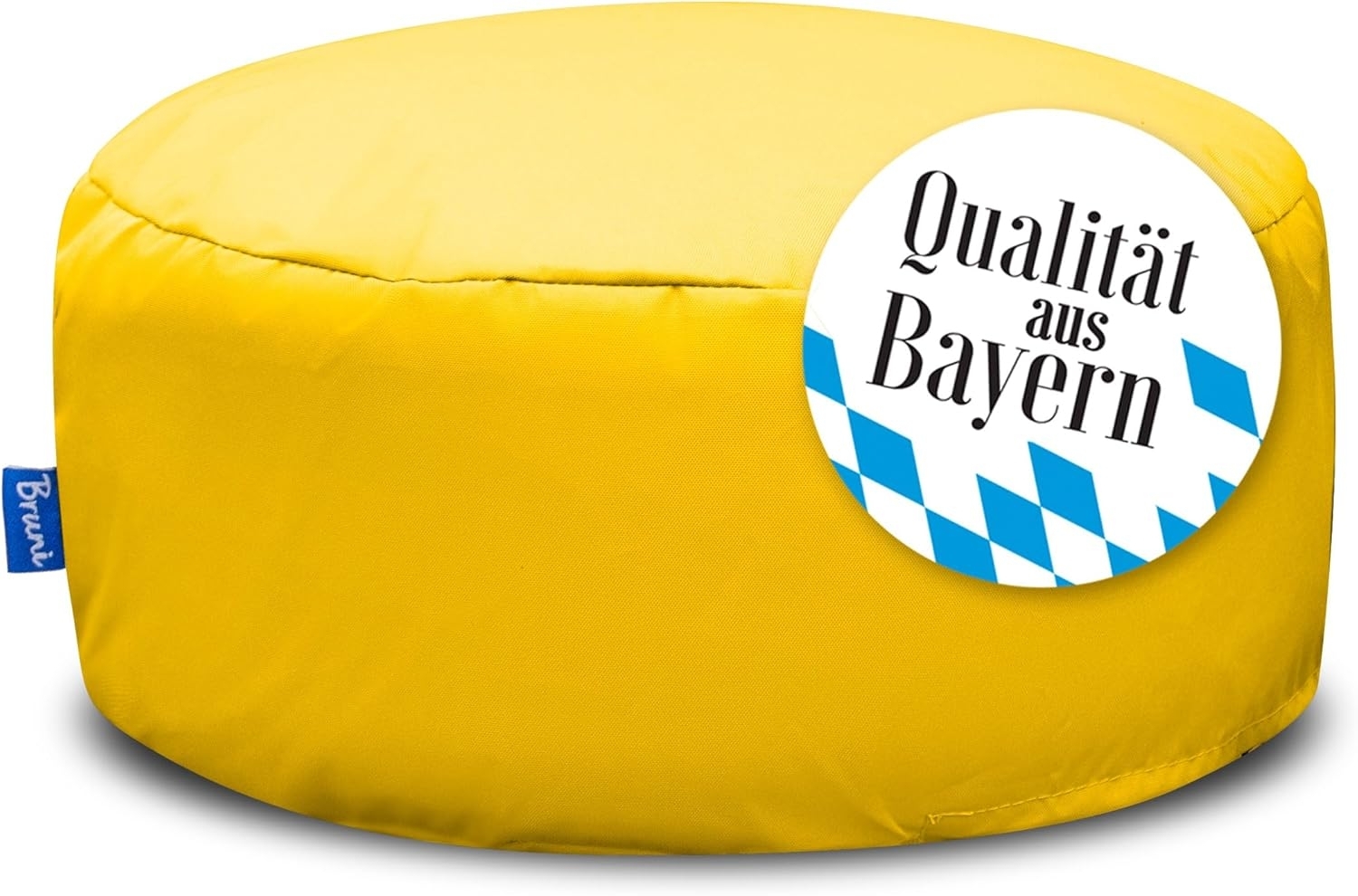 Bruni Pouf Sitzhocker M in Gelb – runder Sitzpouf, Indoor und Outdoor als Fußhocker, Yoga-Sitzkissen, Meditationskissen geeignet Bild 1