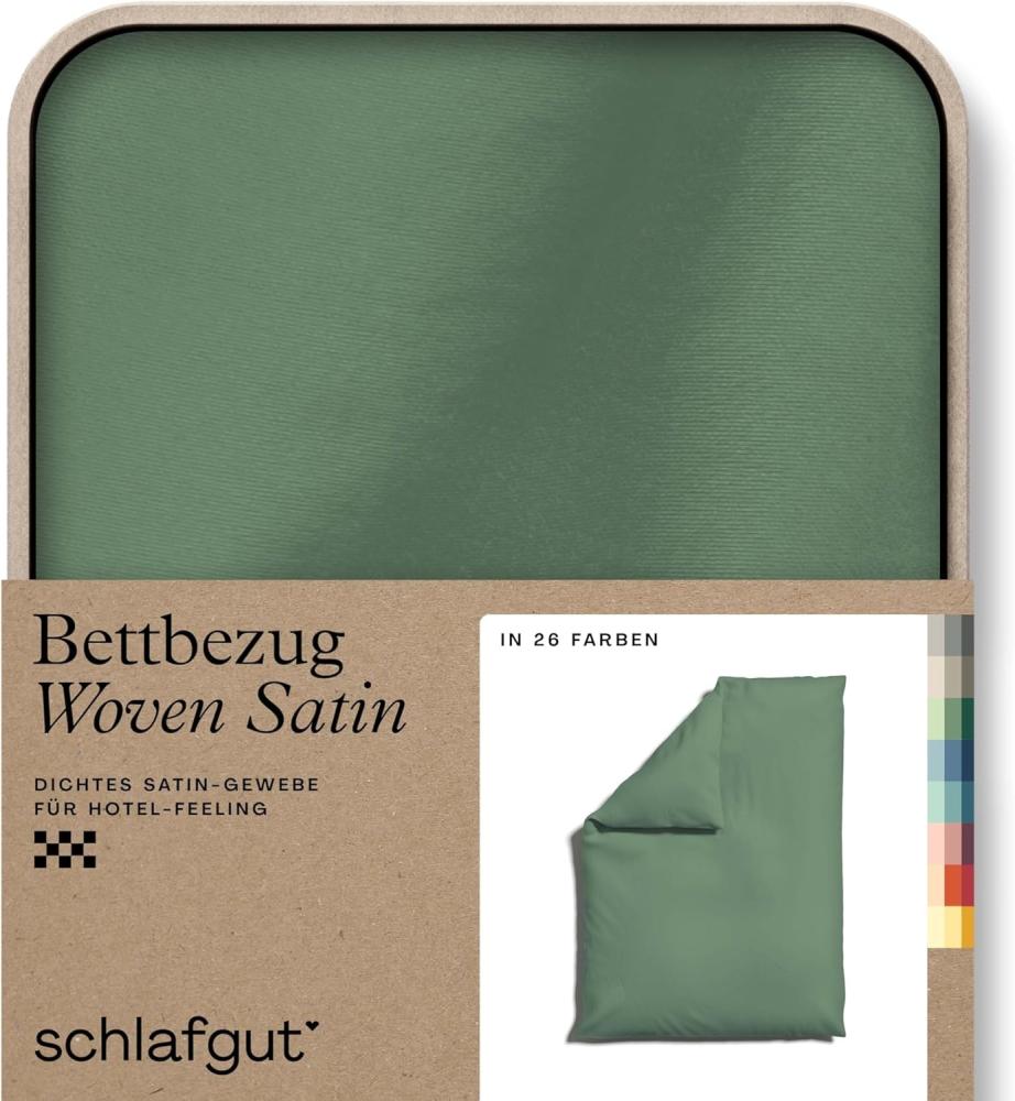 Schlafgut Woven Satin Bettwäsche|Bettbezug einzeln 155x220 cm| green-mid Bild 1