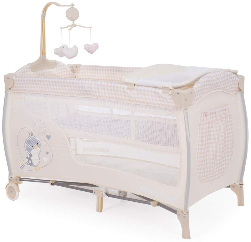 Kikkaboo Reisebett Dolce Sonno, Laufstall, zwei Ebenen, Windelwechsler Matratze beige Bild 1