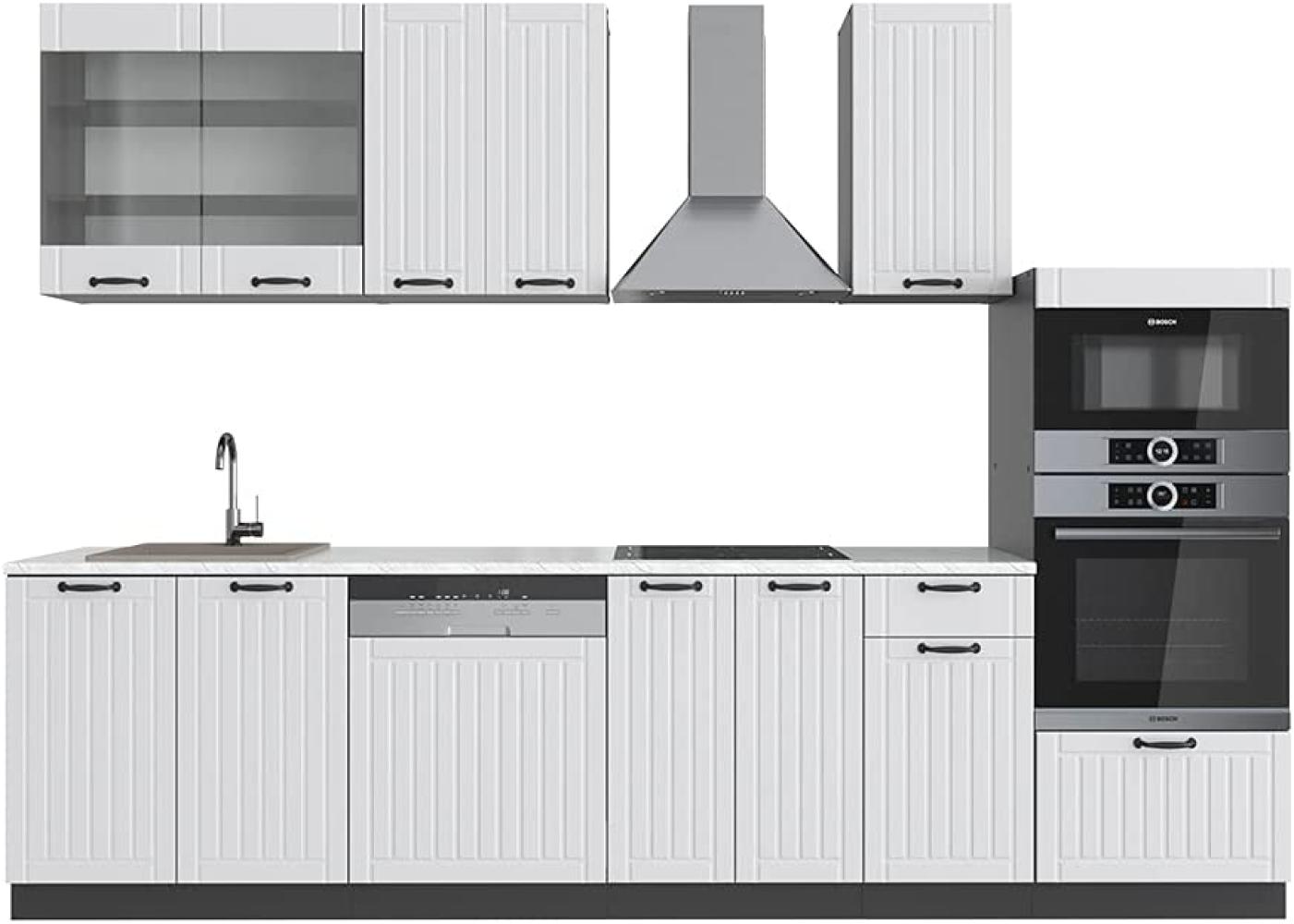 Vicco Küche Fame-Line 240 cm Küchenzeile Landhaus Küchenblock Einbau Anthrazit Bild 1