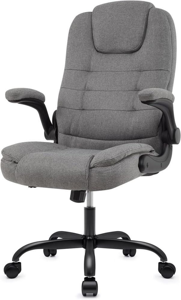 IntimaTe WM Heart Bürostuhl Schreibtischstuhl Stoff, Ergonomischer Chefsessel mit Armlehnen, 360°Bürodrehstuhl Höheverstellbar Kunstleder Drehstuhl Belastbarkeit bis 150kg, Gray Bild 1