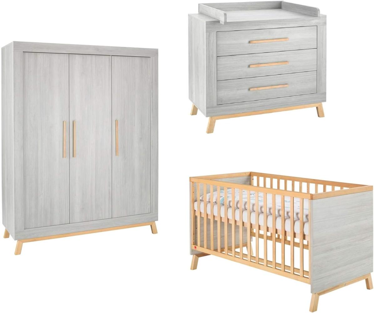 Schardt 'Miami Grey' 3-tlg. Babyzimmer-Set, grau, 3-türiger Schrank Bild 1