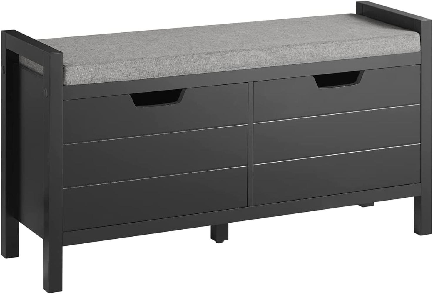 Sitzkommode mit Sitzfläche und Stauraum MDF Schwarz FSR63-SCH Bild 1